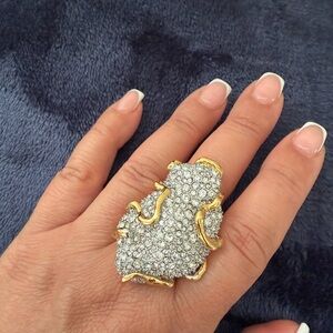 Elegant Gold and Silver Statement Ring